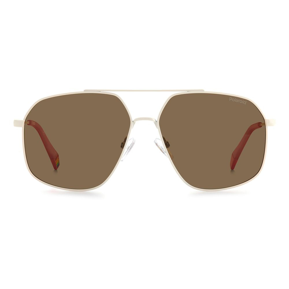 Polaroid Beige Stainless Steel Sunglasses - Luxe Marca