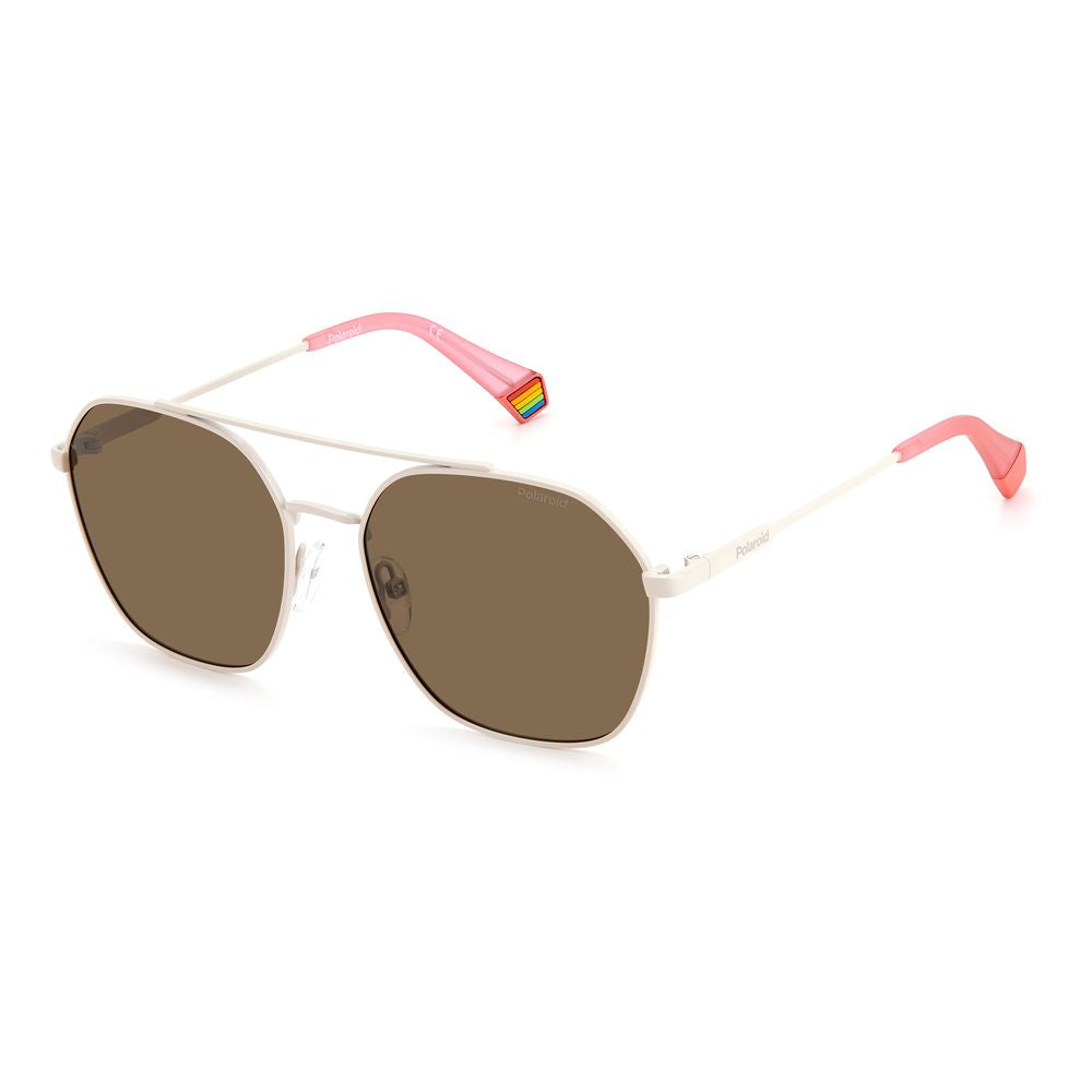 Polaroid Beige Stainless Steel Sunglasses - Luxe Marca