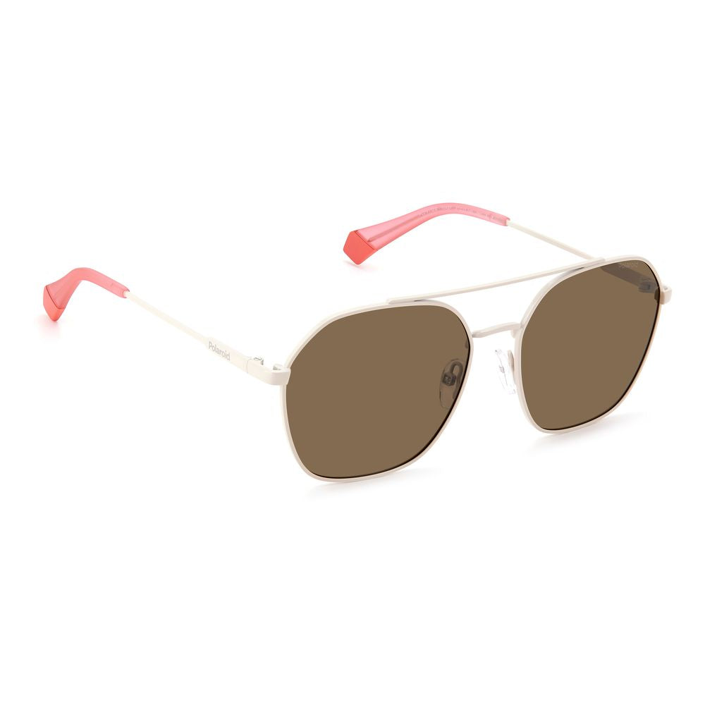 Polaroid Beige Stainless Steel Sunglasses - Luxe Marca