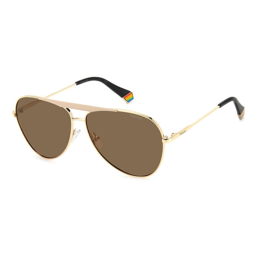 Polaroid Gold Stainless Steel Sunglasses - Luxe Marca