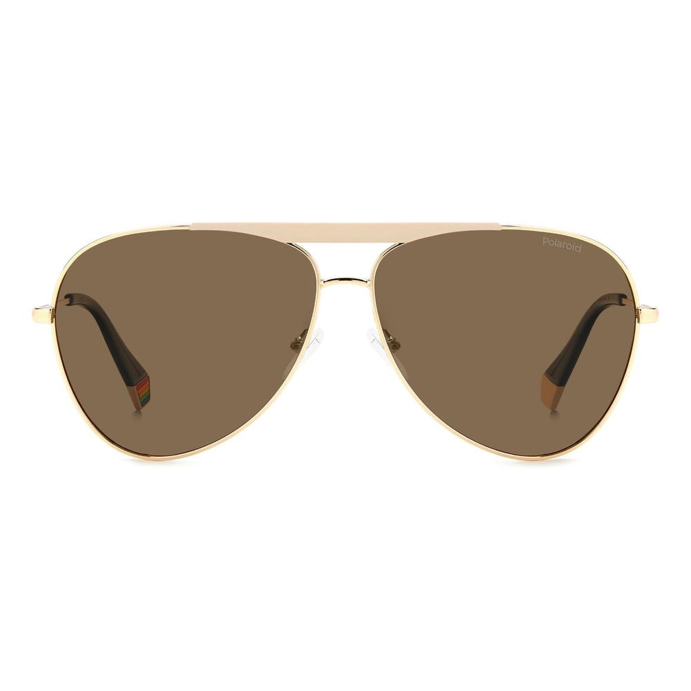 Polaroid Gold Stainless Steel Sunglasses - Luxe Marca