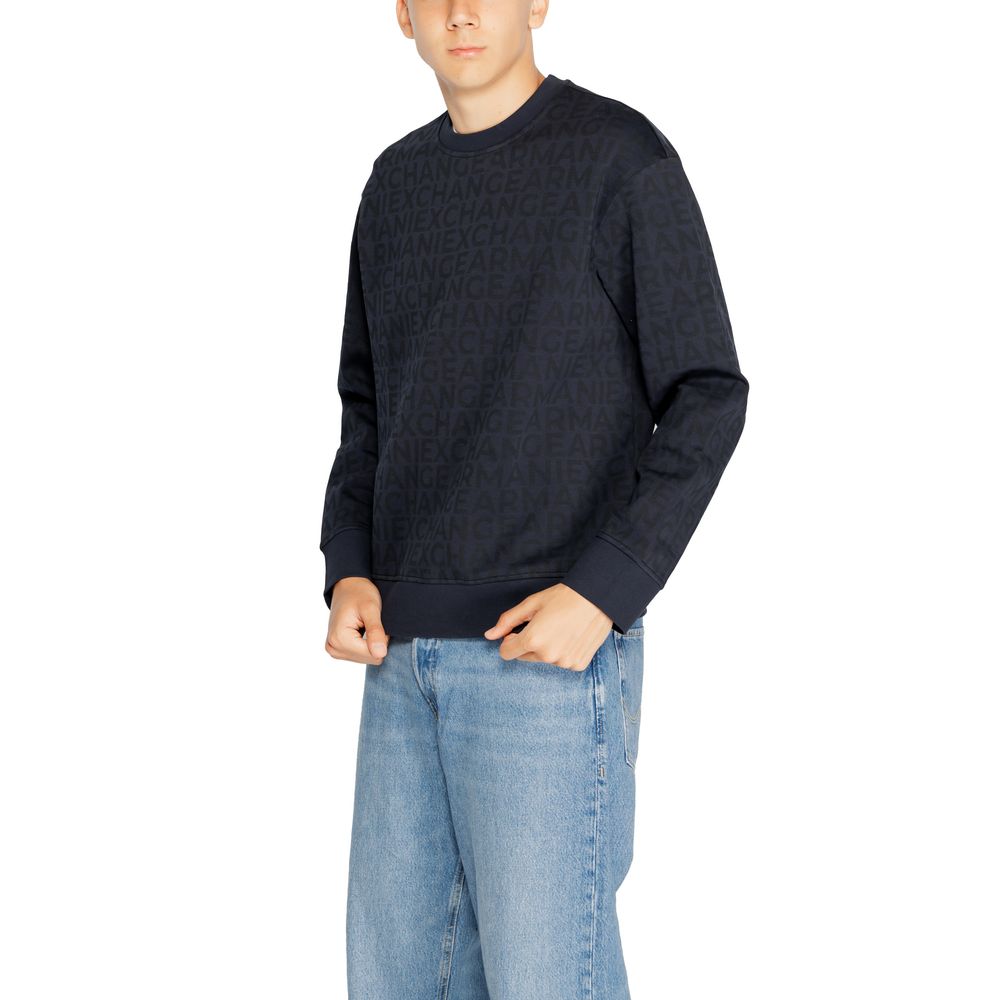 سويت شيرت قطني أزرق من أرماني إكستشينج