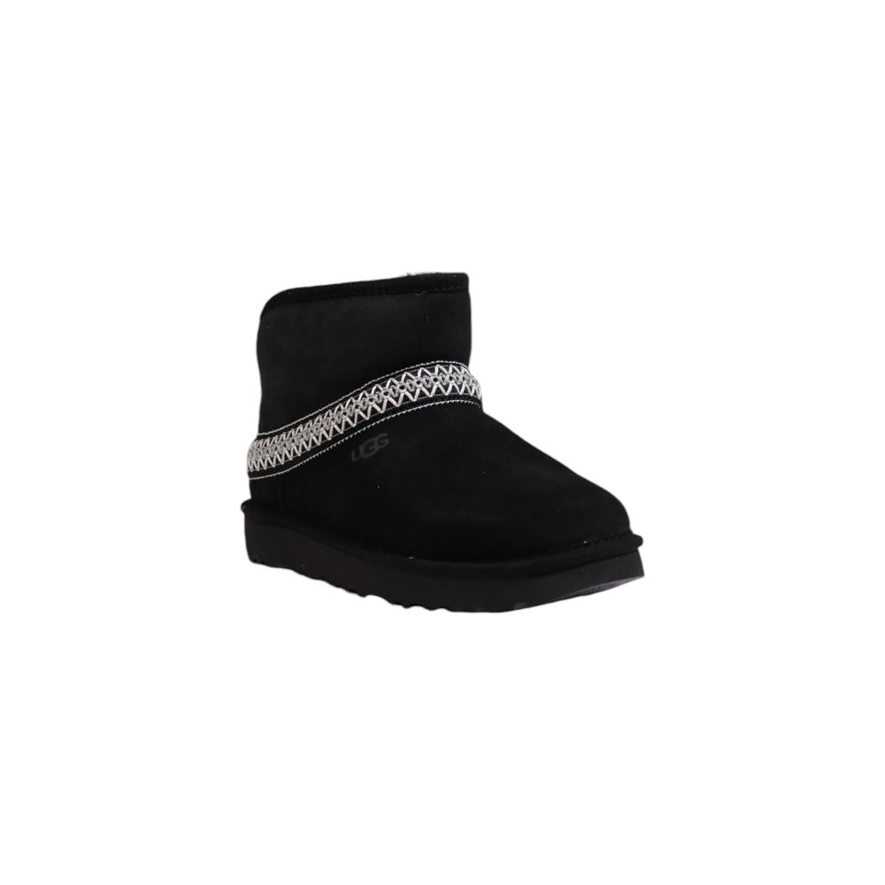 حذاء UGG للكاحل من الجلد المدبوغ باللون الأسود