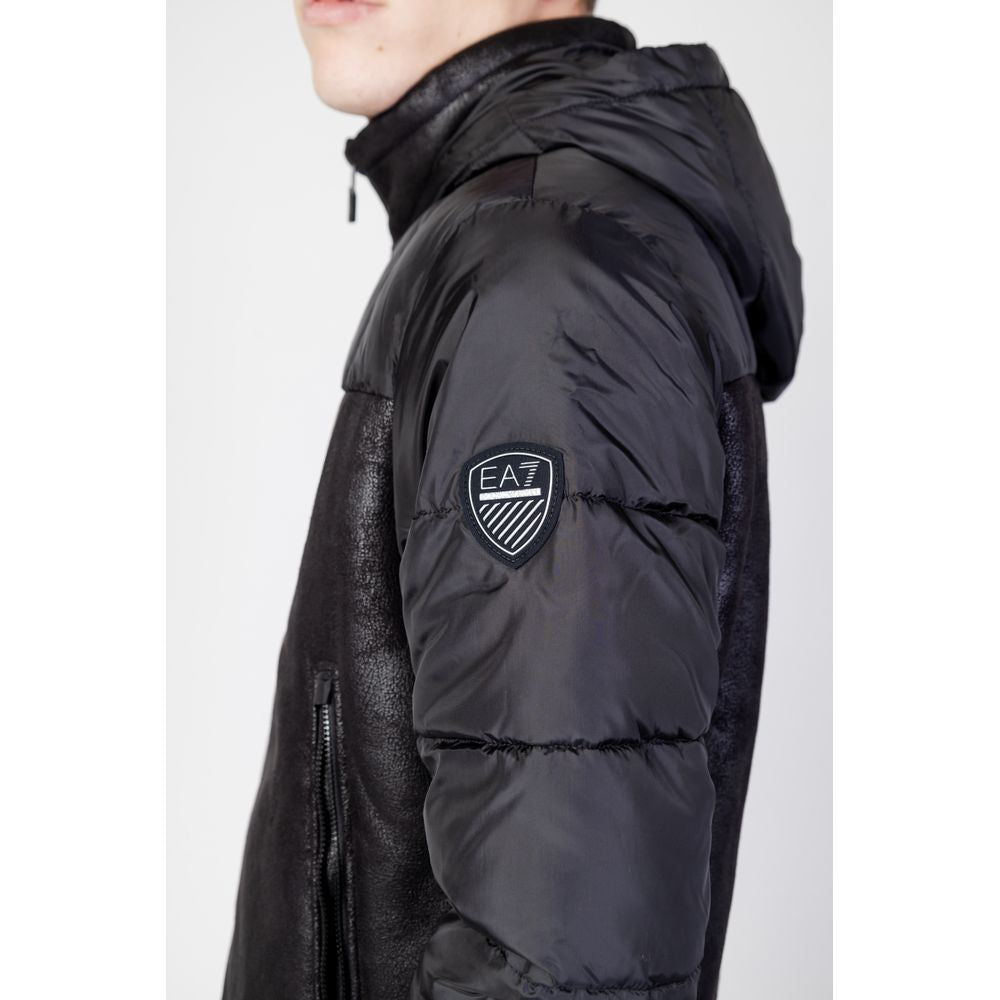 جاكيت ومعطف EA7 Emporio Armani أسود من البوليستر