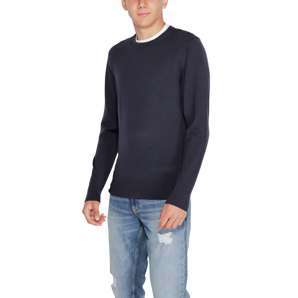 Calvin Klein Blue Recycled Wool Sweatshirt - Luxe Marca