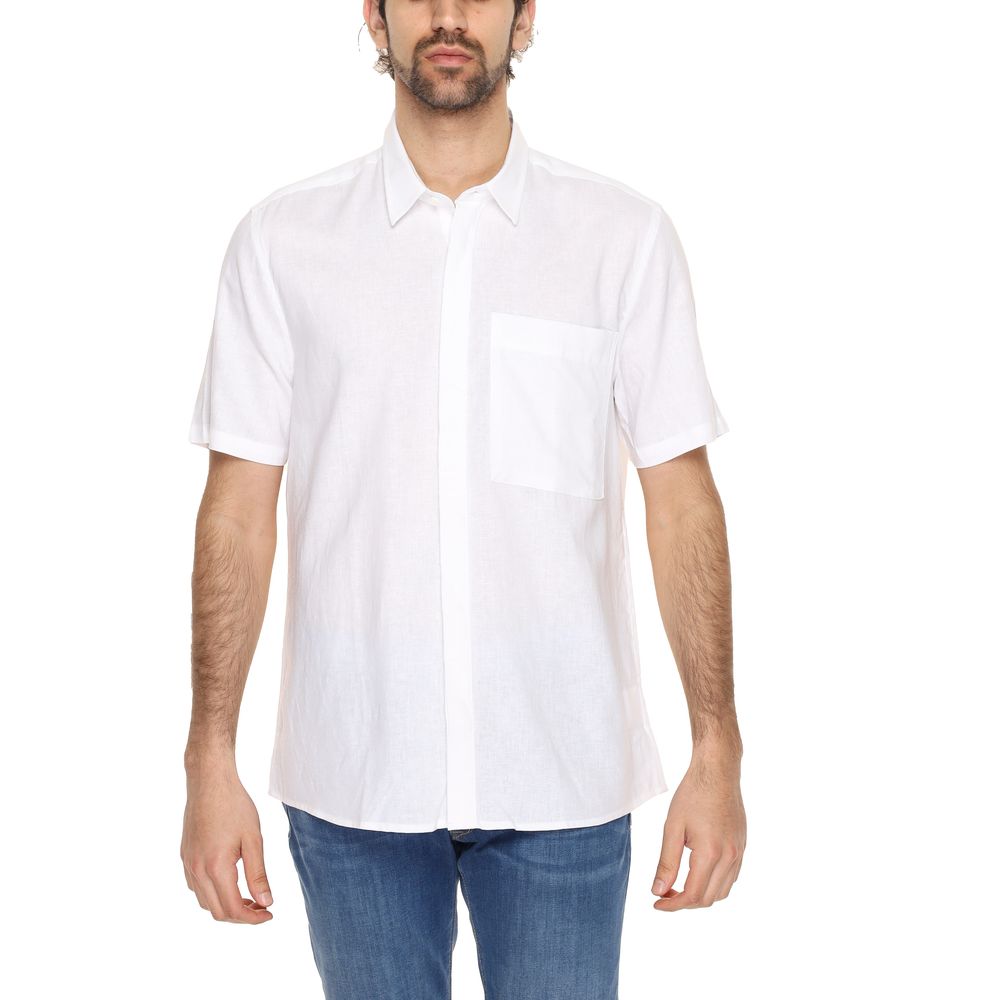 Antony Morato White Linen Shortsleeve Shirt