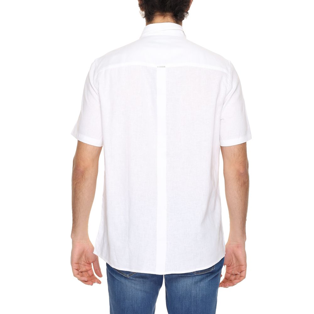 Antony Morato White Linen Shortsleeve Shirt