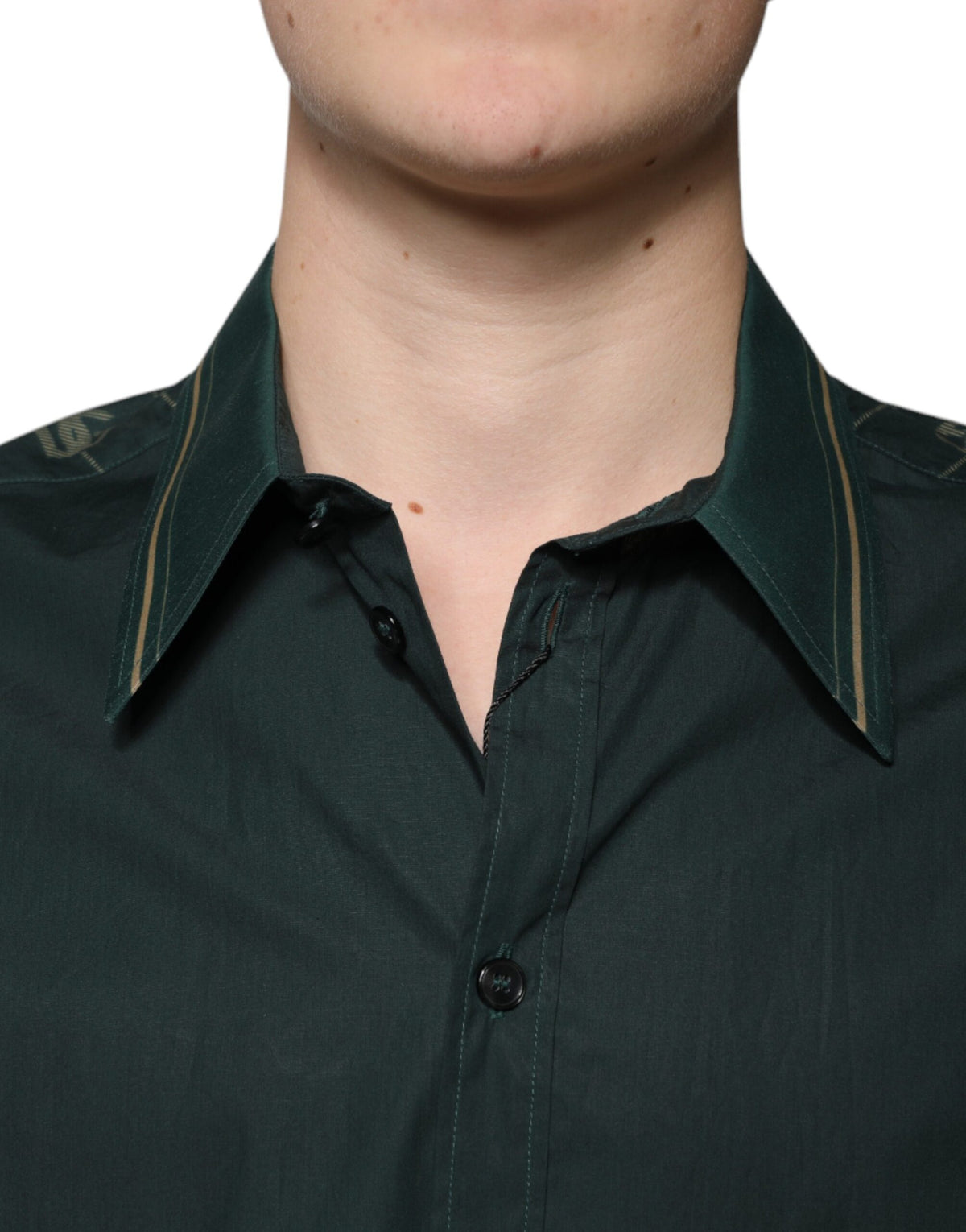 قميص مارتيني كاجوال بأكمام طويلة وشعار دولتشي آند غابانا الأخضر
