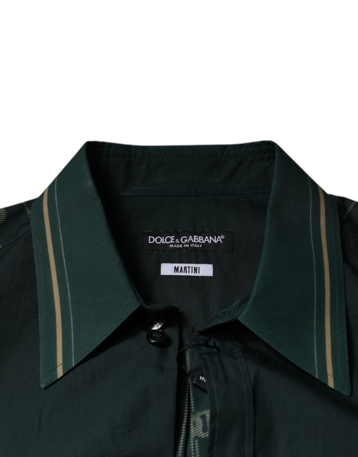 قميص مارتيني كاجوال بأكمام طويلة وشعار دولتشي آند غابانا الأخضر