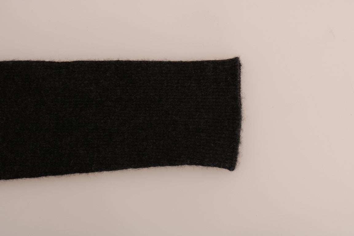 جوارب دولتشي آند غابانا رمادية من الكشمير المضلع والمرن