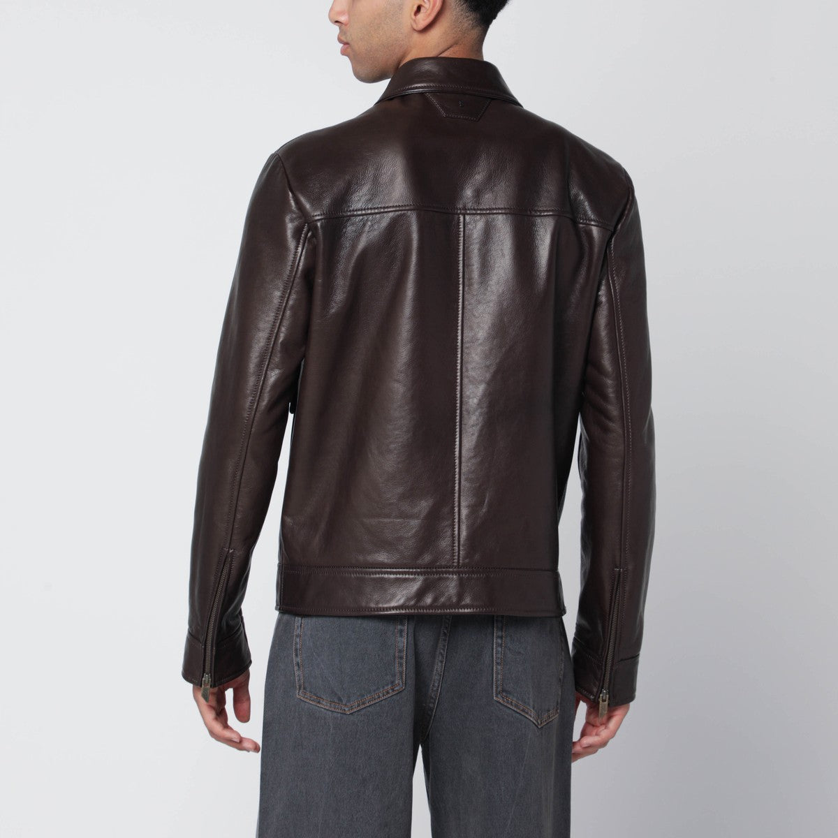 Salvatore Santoro Salvatore Santoro Brown leather zip jacket