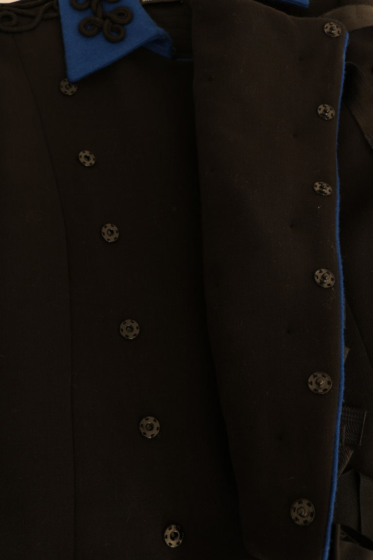 جاكيت ترنش من الصوف الأسود من دولتشي آند غابانا