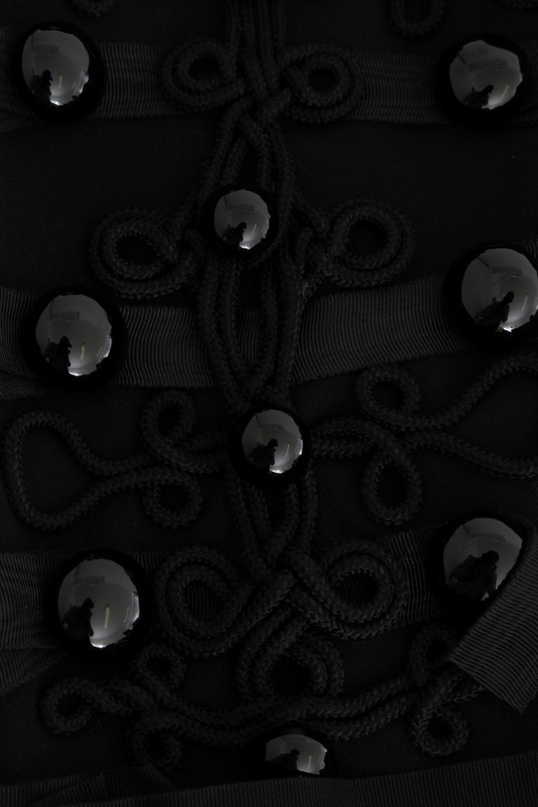 جاكيت ترنش من الصوف الأسود من دولتشي آند غابانا