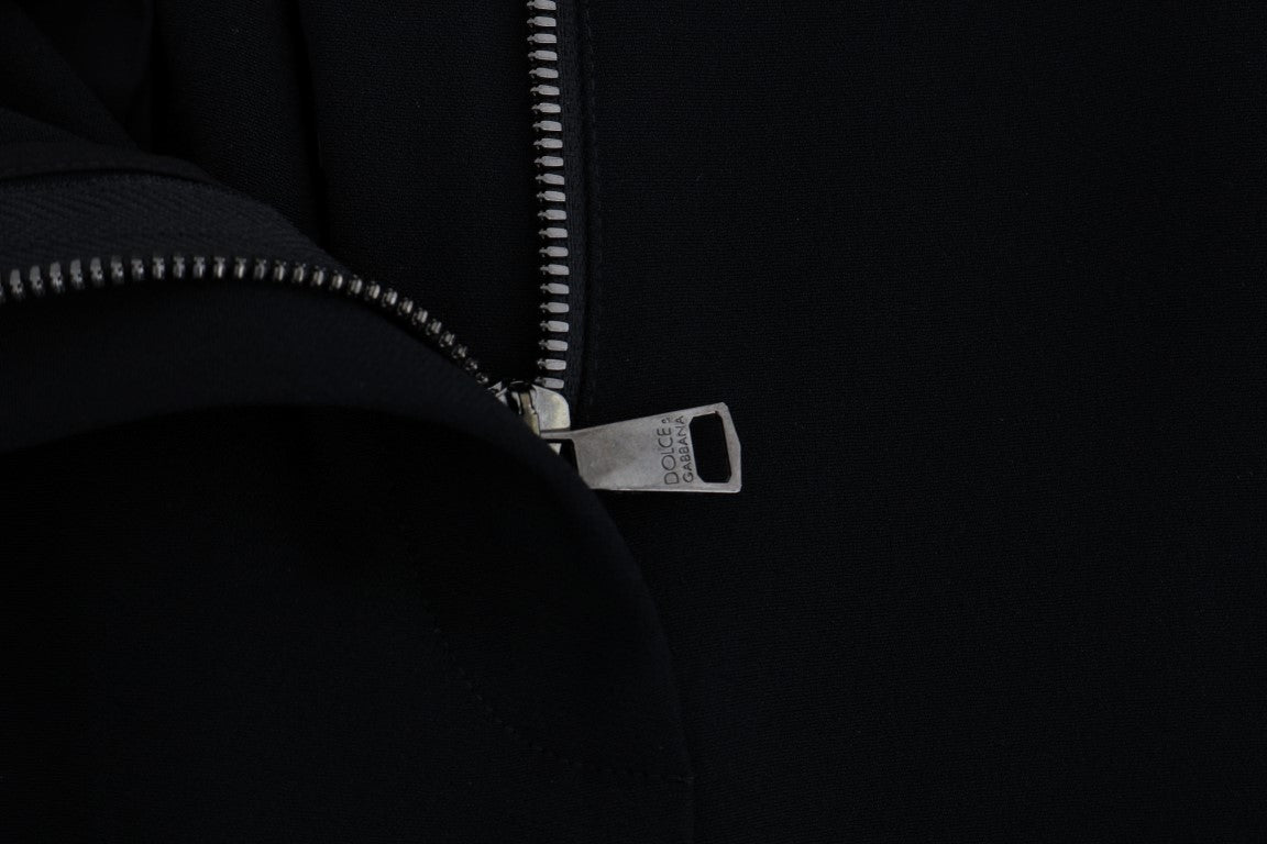 بنطلون كابري أسود مطاطي بخطوط وردية من دولتشي آند غابانا