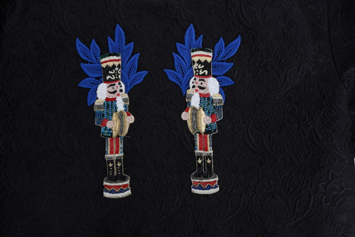 سترة دولتشي آند غابانا السوداء بسحاب من قماش بروكيد القصص الخيالية