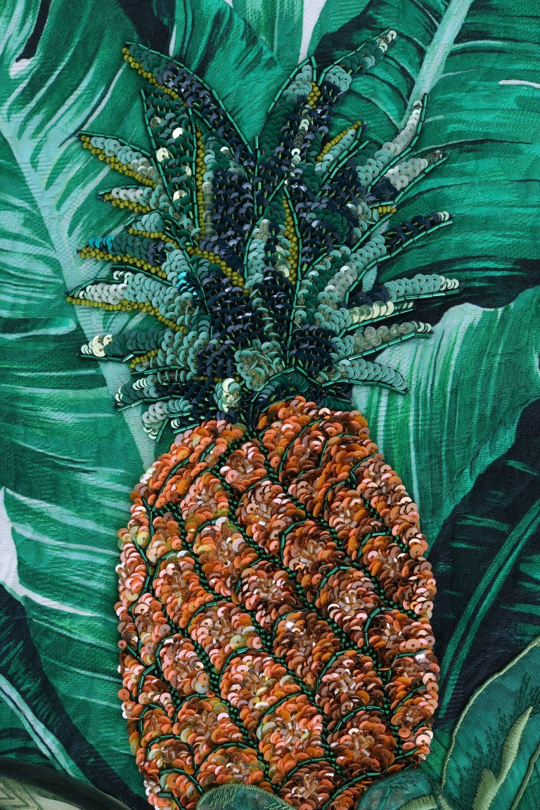 سترة دولتشي آند غابانا بياقة دائرية مزينة بالترتر والأناناس والموز