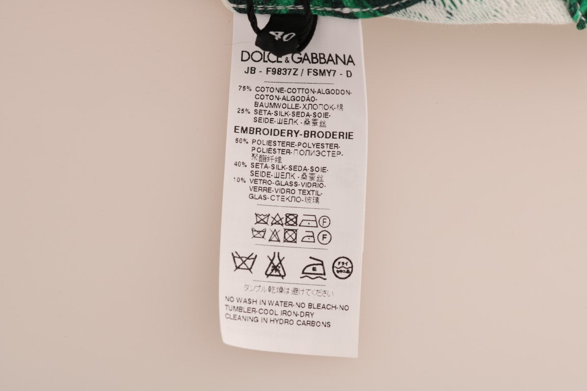 سترة دولتشي آند غابانا بياقة دائرية مزينة بالترتر والأناناس والموز