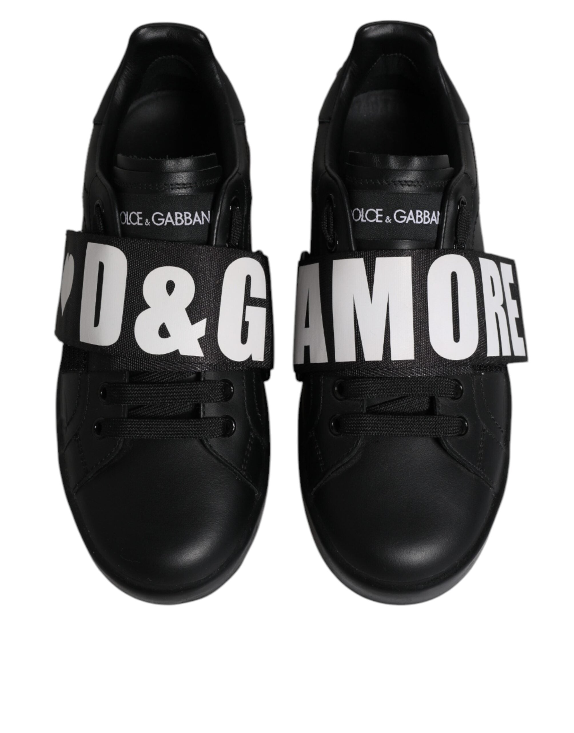 حذاء سنيكرز دولتشي آند غابانا أسود منخفض الرقبة من D&G AMORE