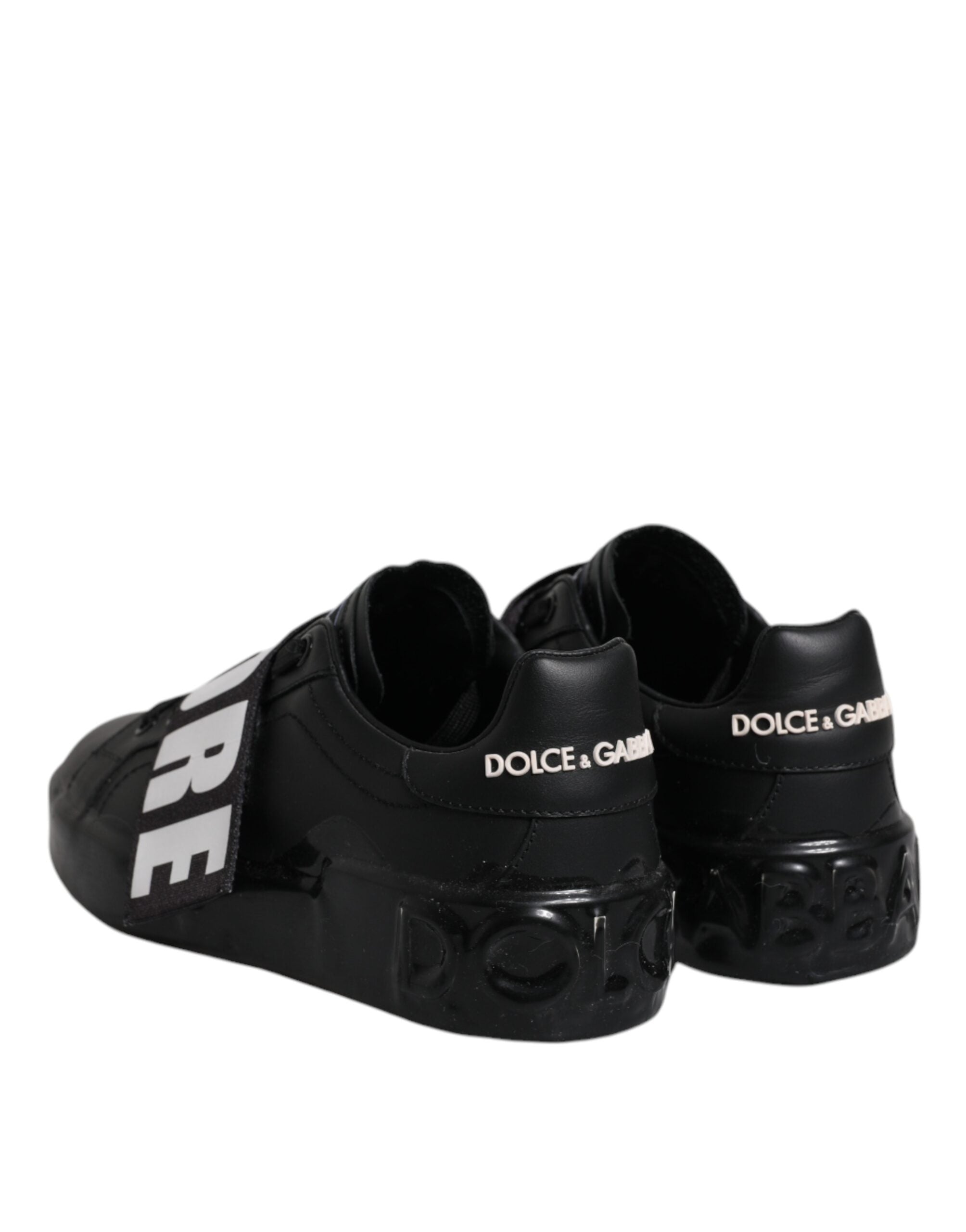 حذاء سنيكرز دولتشي آند غابانا أسود منخفض الرقبة من D&G AMORE