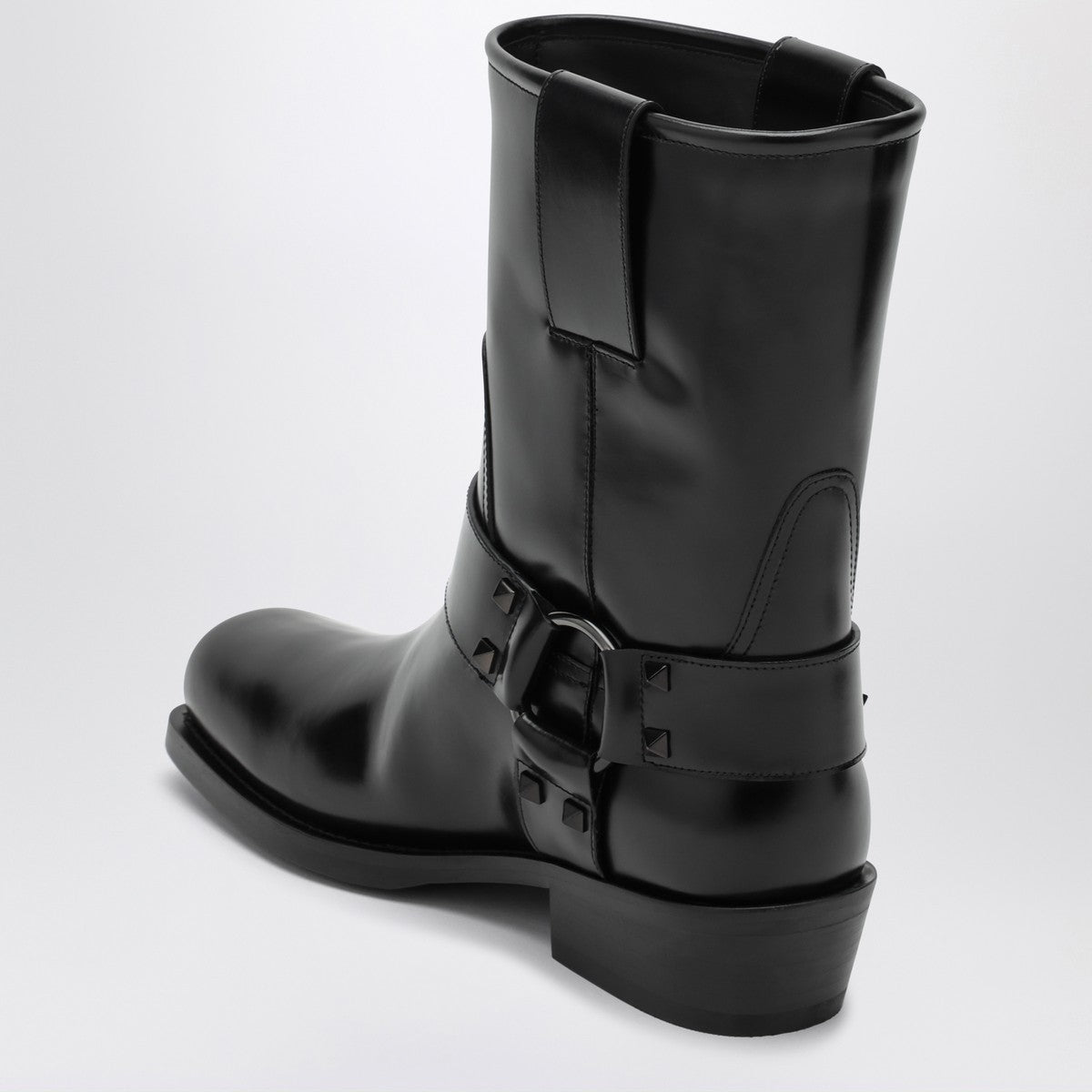 Valentino Garavani Valentino Garavani Black leather Biker Rockstud low boot