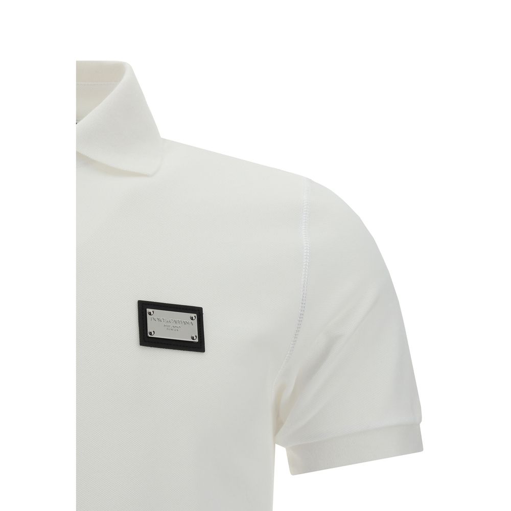 Dolce & Gabbana White Cotton Polo Shirt