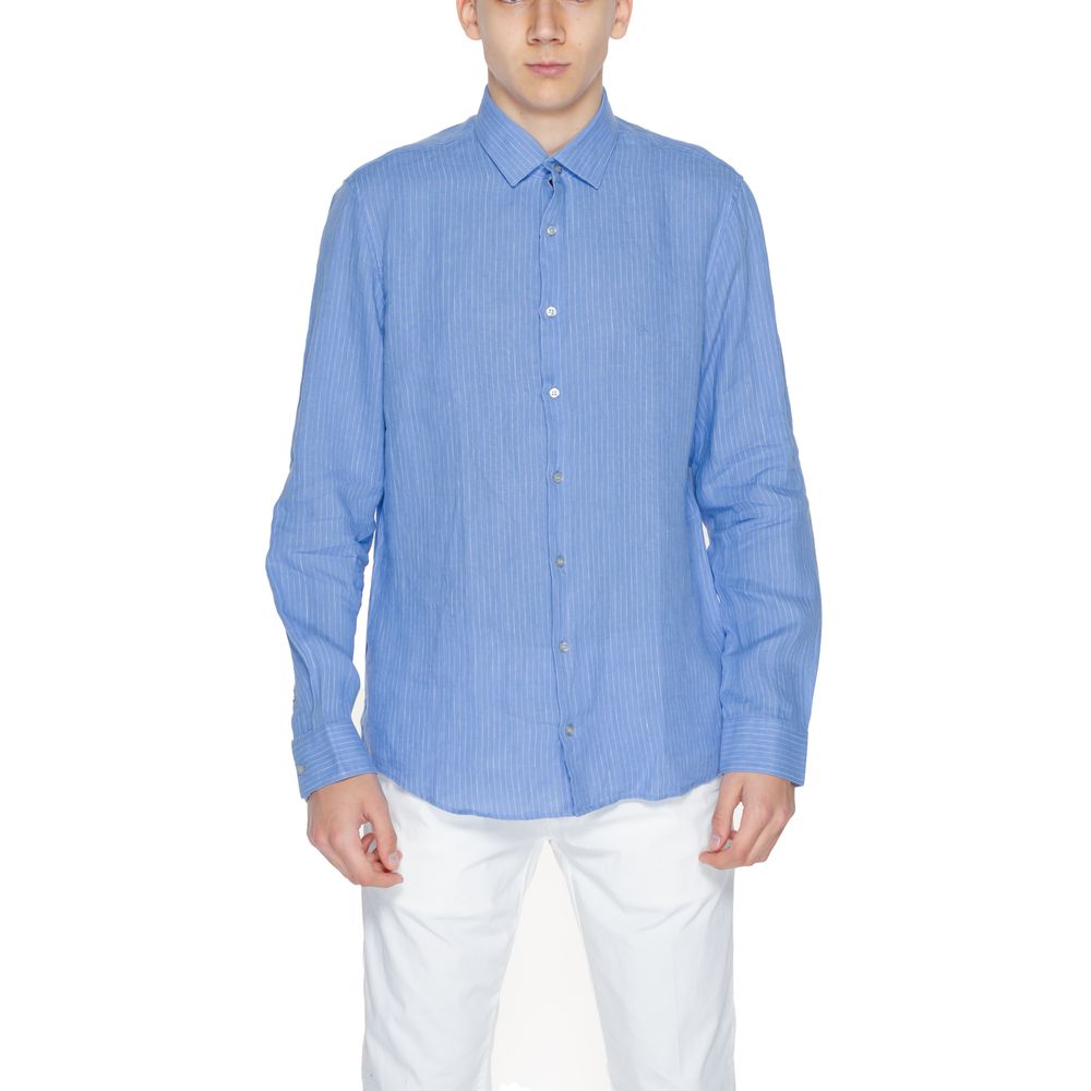 Calvin Klein Blue Linen Dress Shirt - Luxe Marca