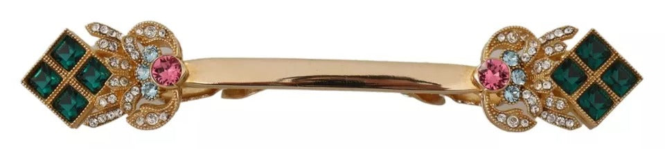 دبوس طوق كريستالي من دولتشي آند غابانا مطلي بالذهب عيار 925 من الفضة الإسترلينية