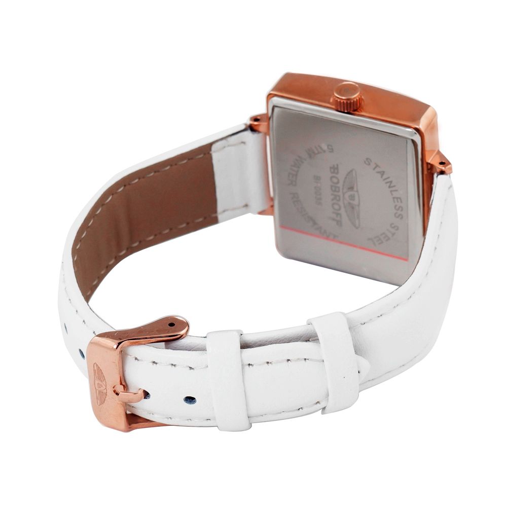 Bobroff White Leather Dress Watch - Luxe Marca