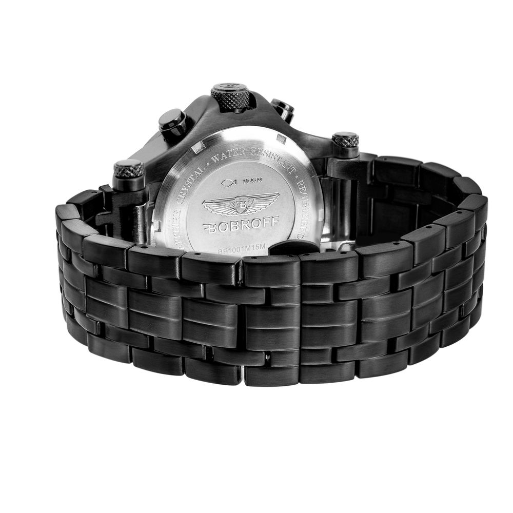 Bobroff Black Stainless Steel Dress Watch - Luxe Marca