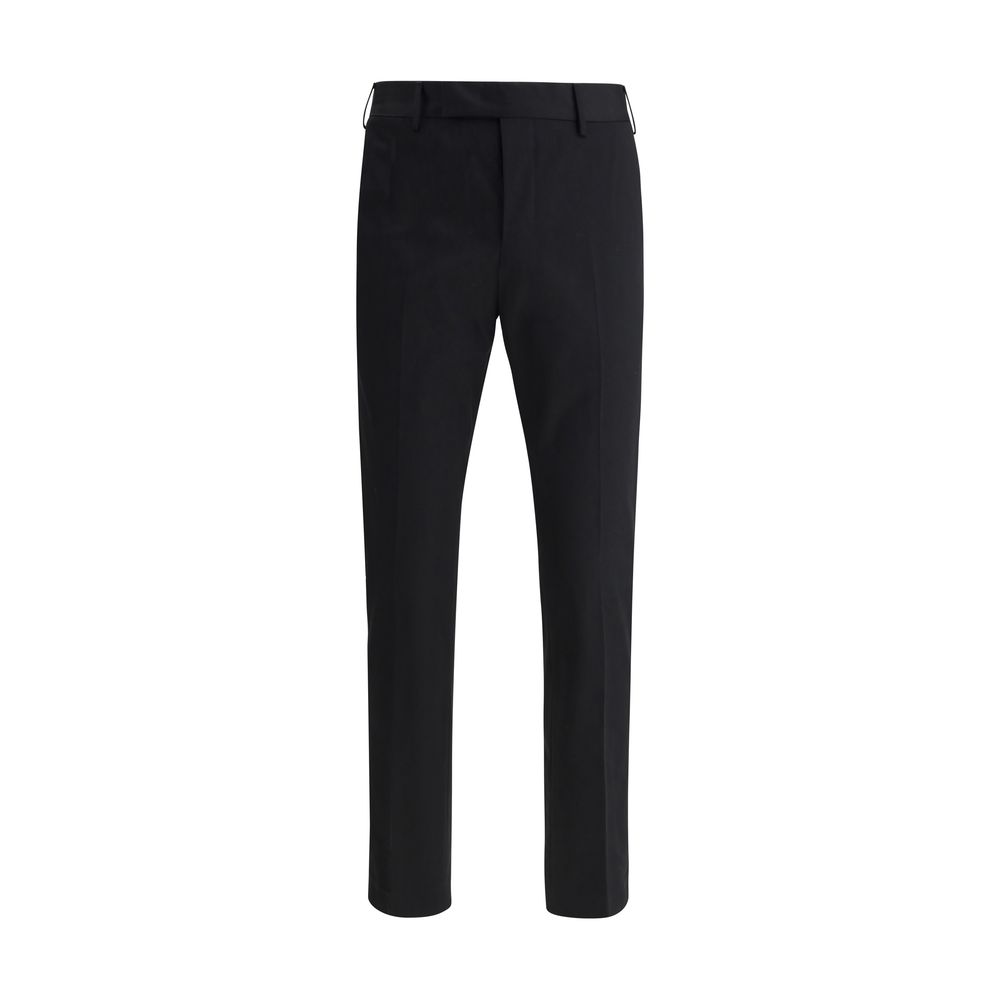 PT Torino Black Cotton Casual Pants