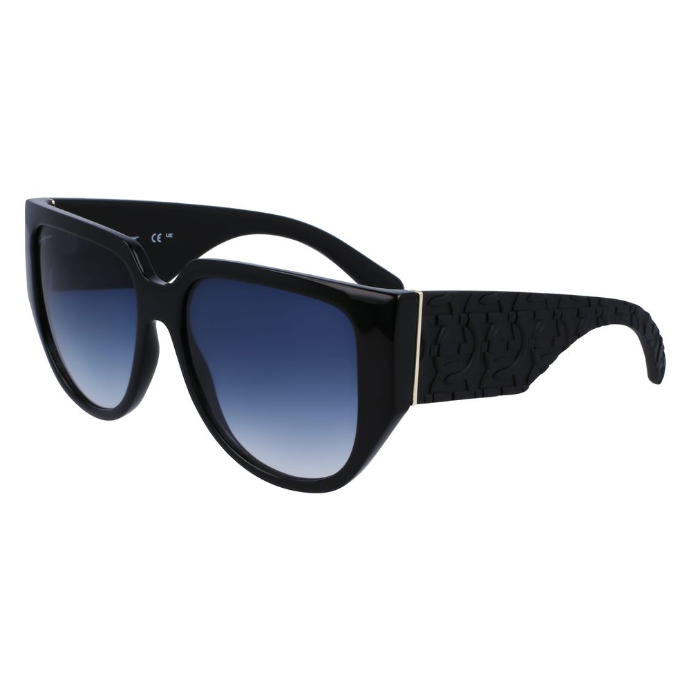 Ferragamo Black Bio Injected Sunglasses - Luxe Marca