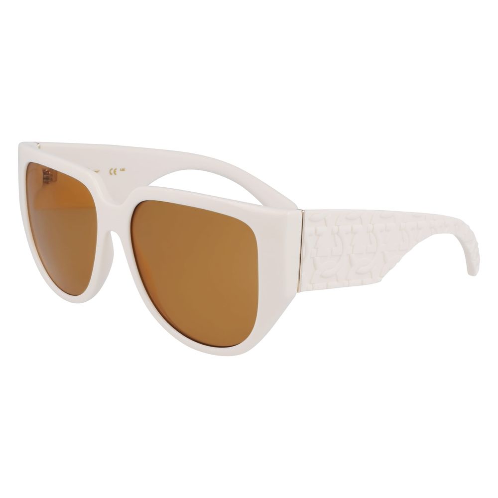 Ferragamo White Bio Injected Sunglasses - Luxe Marca