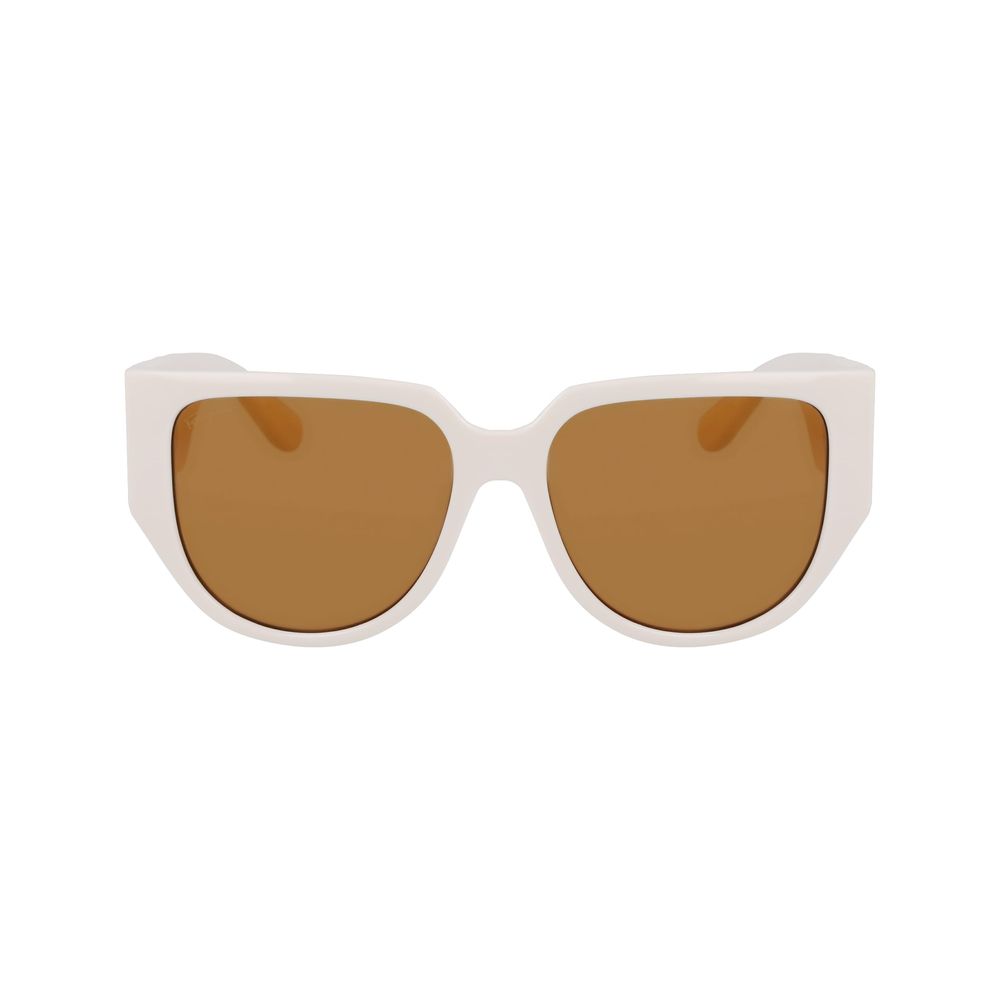 Ferragamo White Bio Injected Sunglasses - Luxe Marca