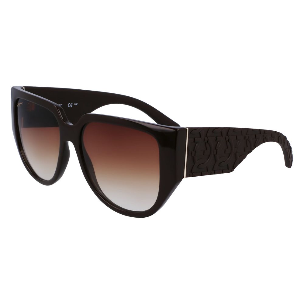 Ferragamo Brown Bio Injected Sunglasses - Luxe Marca