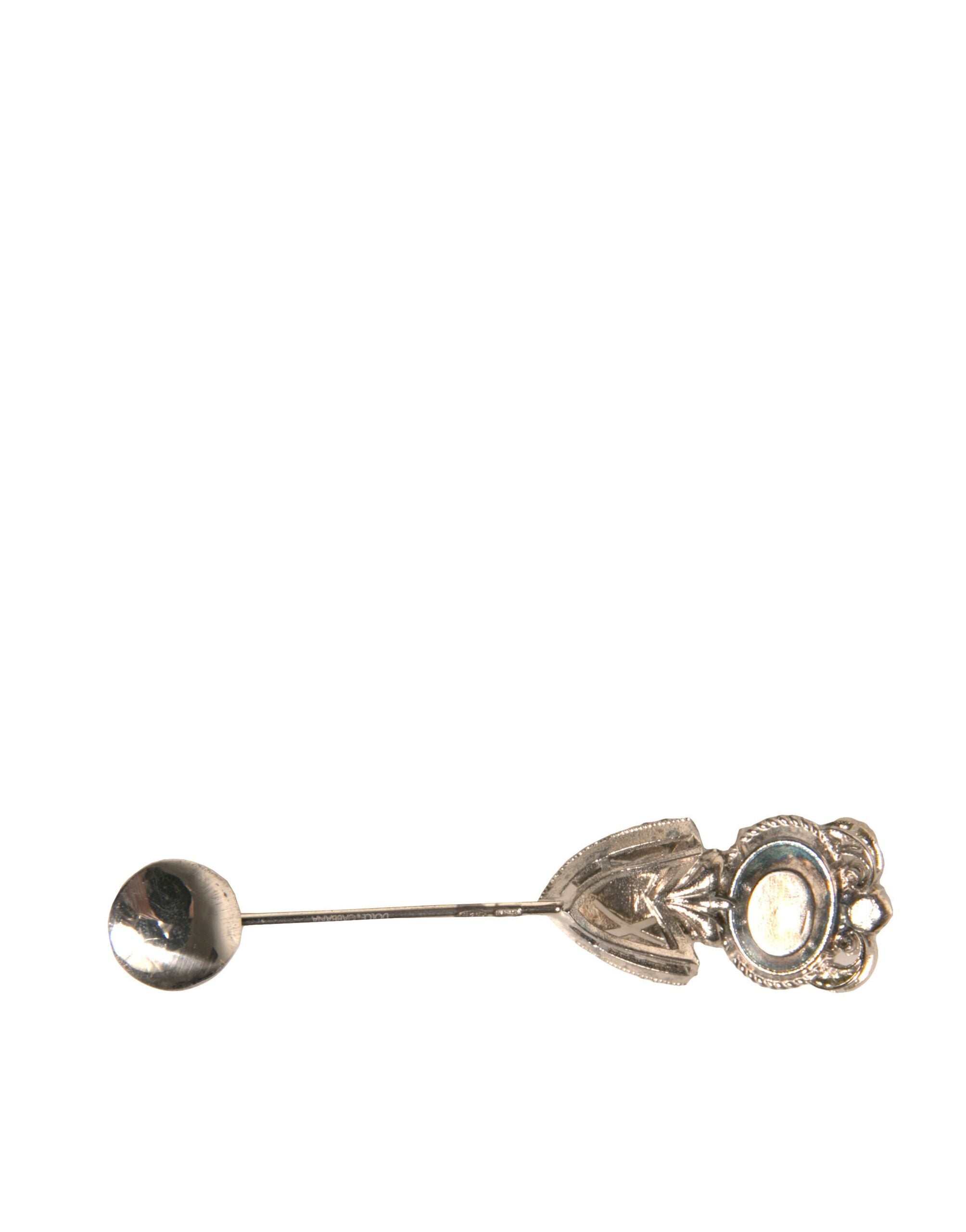 دبوس طوق من الفضة الإسترلينية عيار 925 مرصع بالكريستال من دولتشي آند غابانا