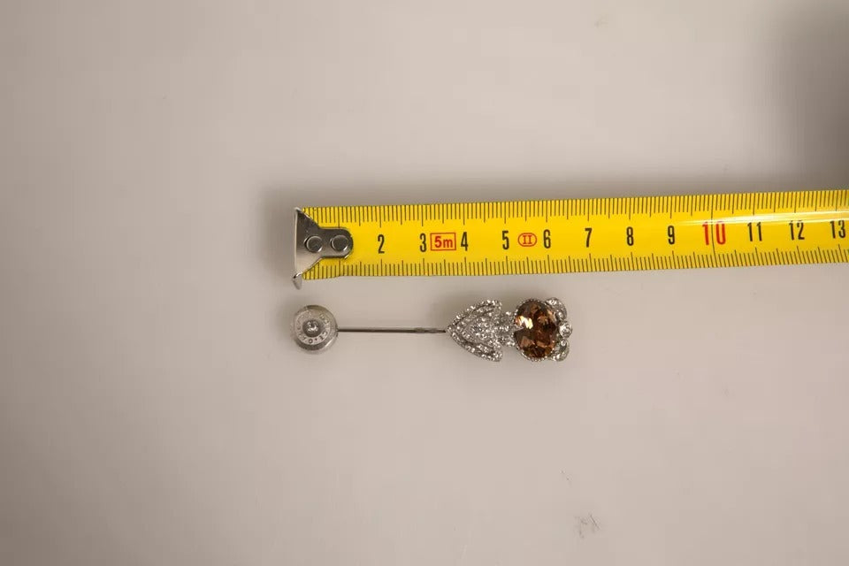 دبوس طوق من الفضة الإسترلينية عيار 925 مرصع بالكريستال من دولتشي آند غابانا