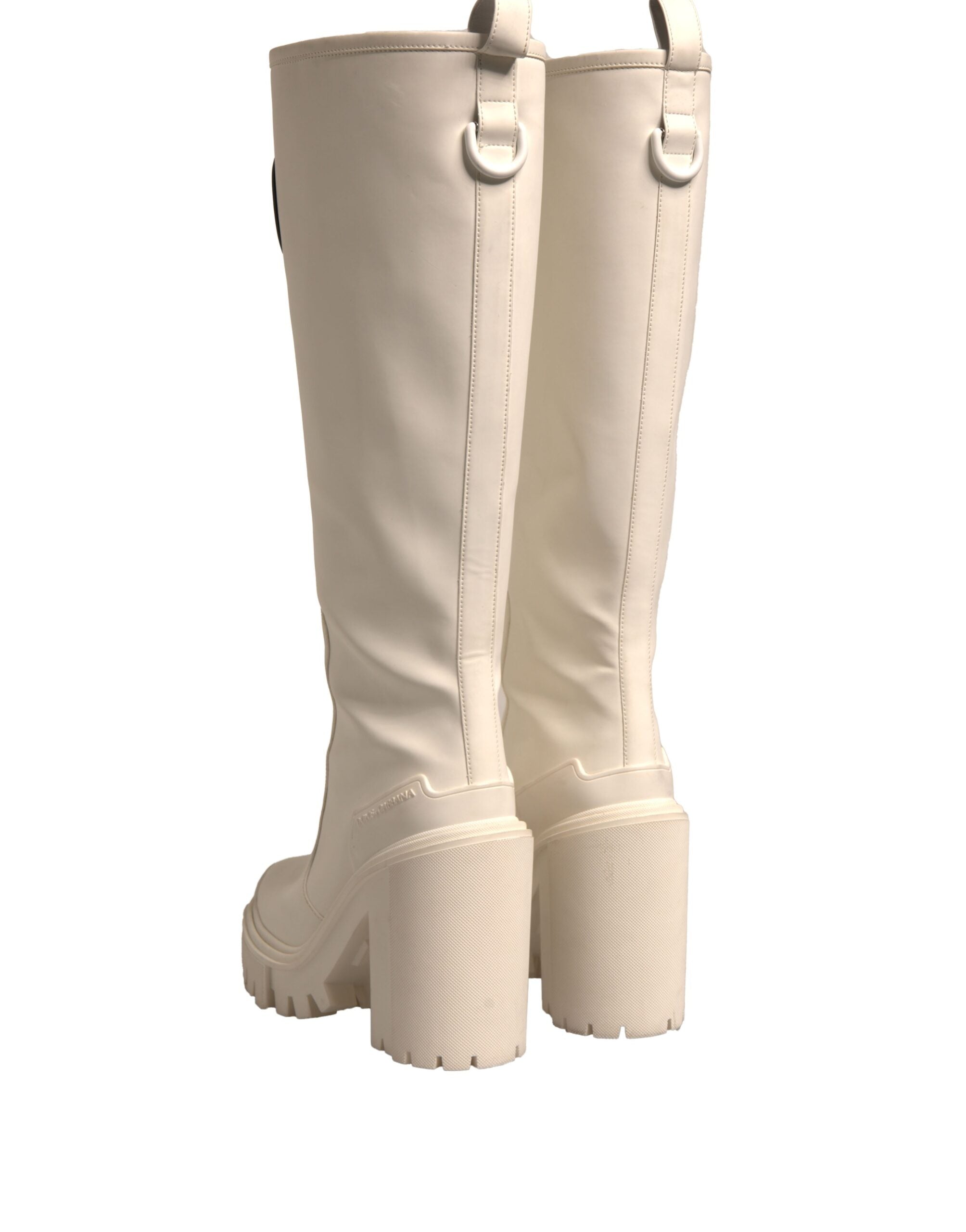 حذاء Dolce & Gabbana White DG Logo Hi Trekking Plateau Biker Boots