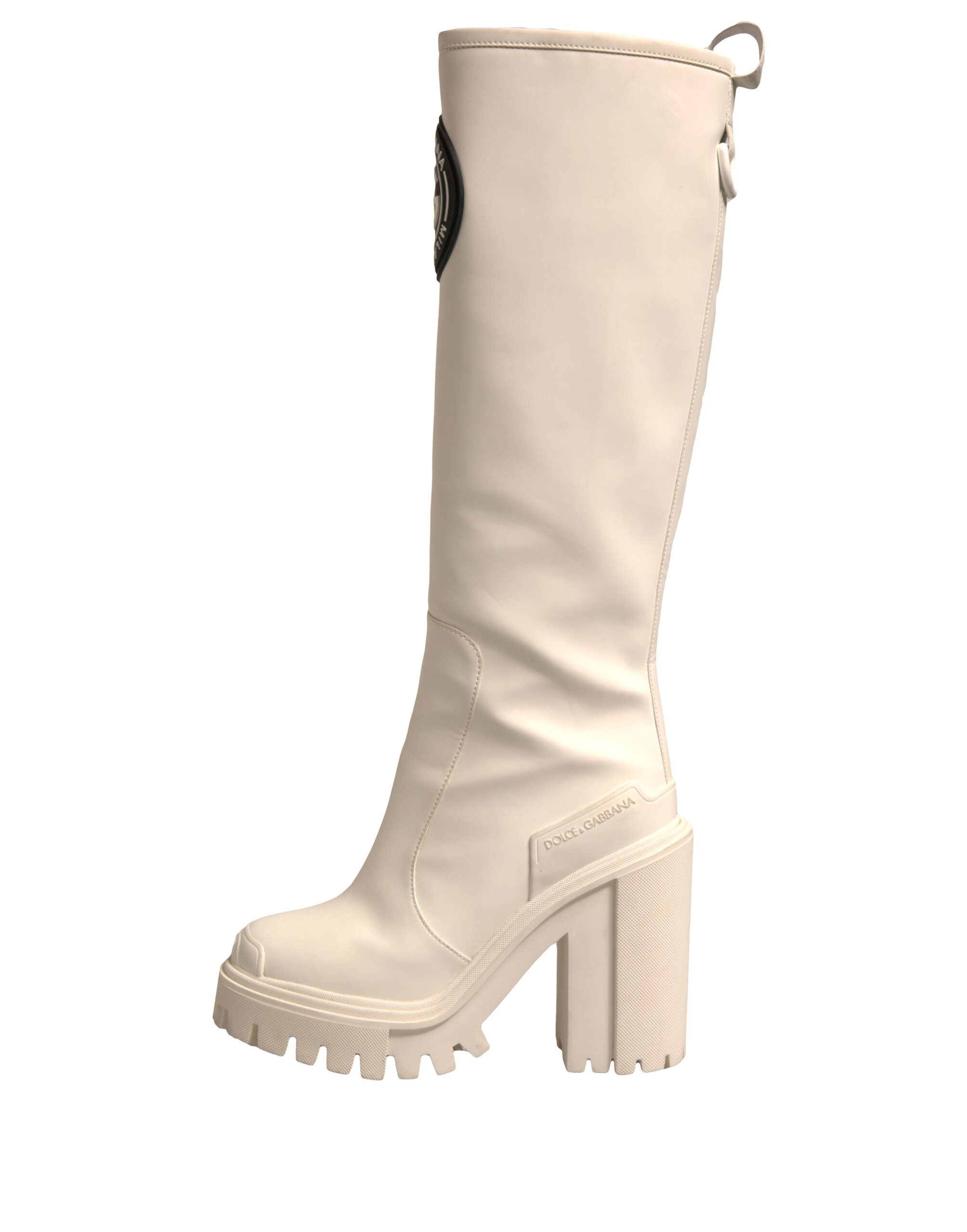 حذاء Dolce & Gabbana White DG Logo Hi Trekking Plateau Biker Boots