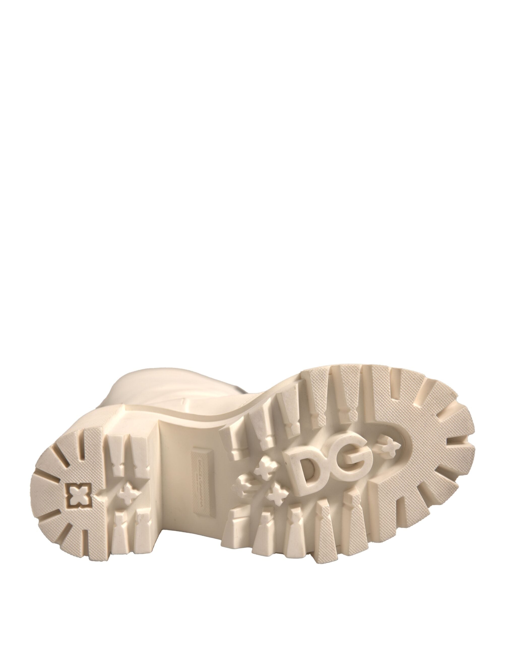 حذاء Dolce & Gabbana White DG Logo Hi Trekking Plateau Biker Boots