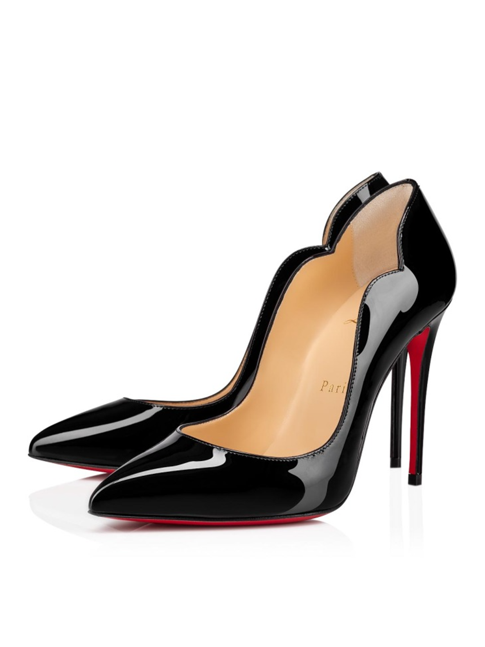 Christian Louboutin Black Patent Leather Hot Chick Pumps 100 - Luxe Marca