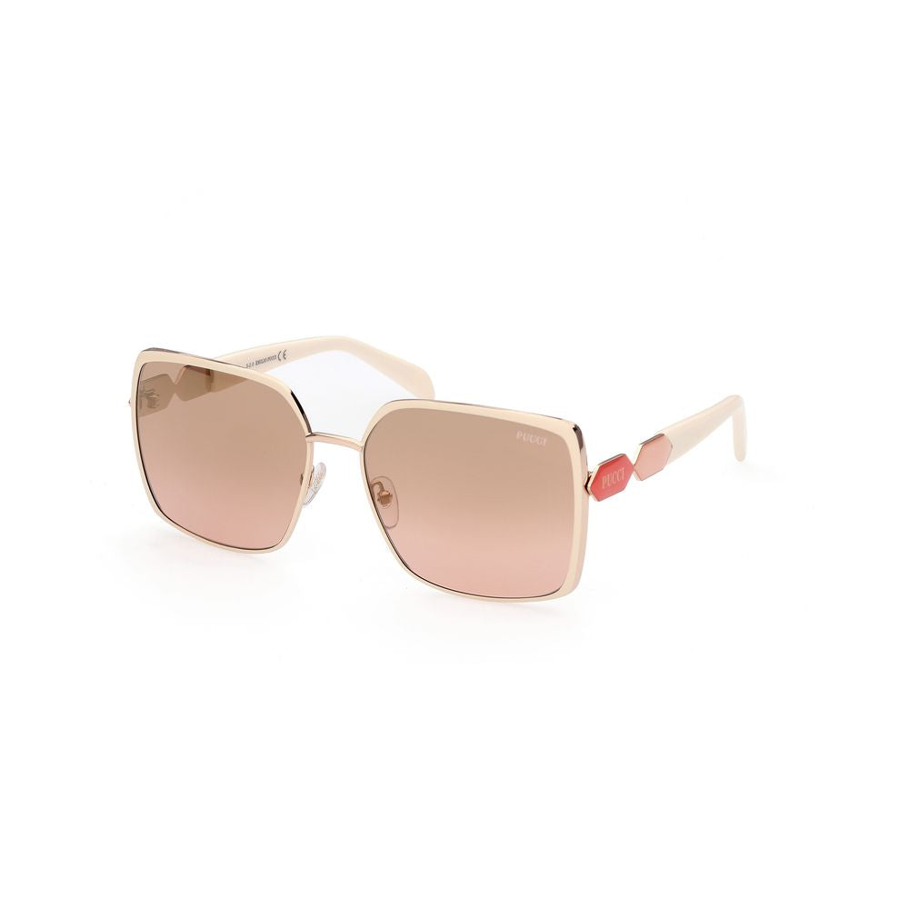 Emilio Pucci White Metal Sunglasses - Luxe Marca