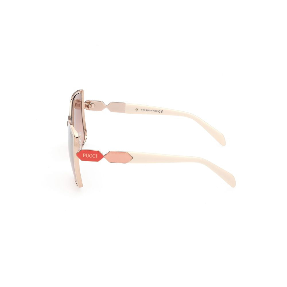 Emilio Pucci White Metal Sunglasses - Luxe Marca