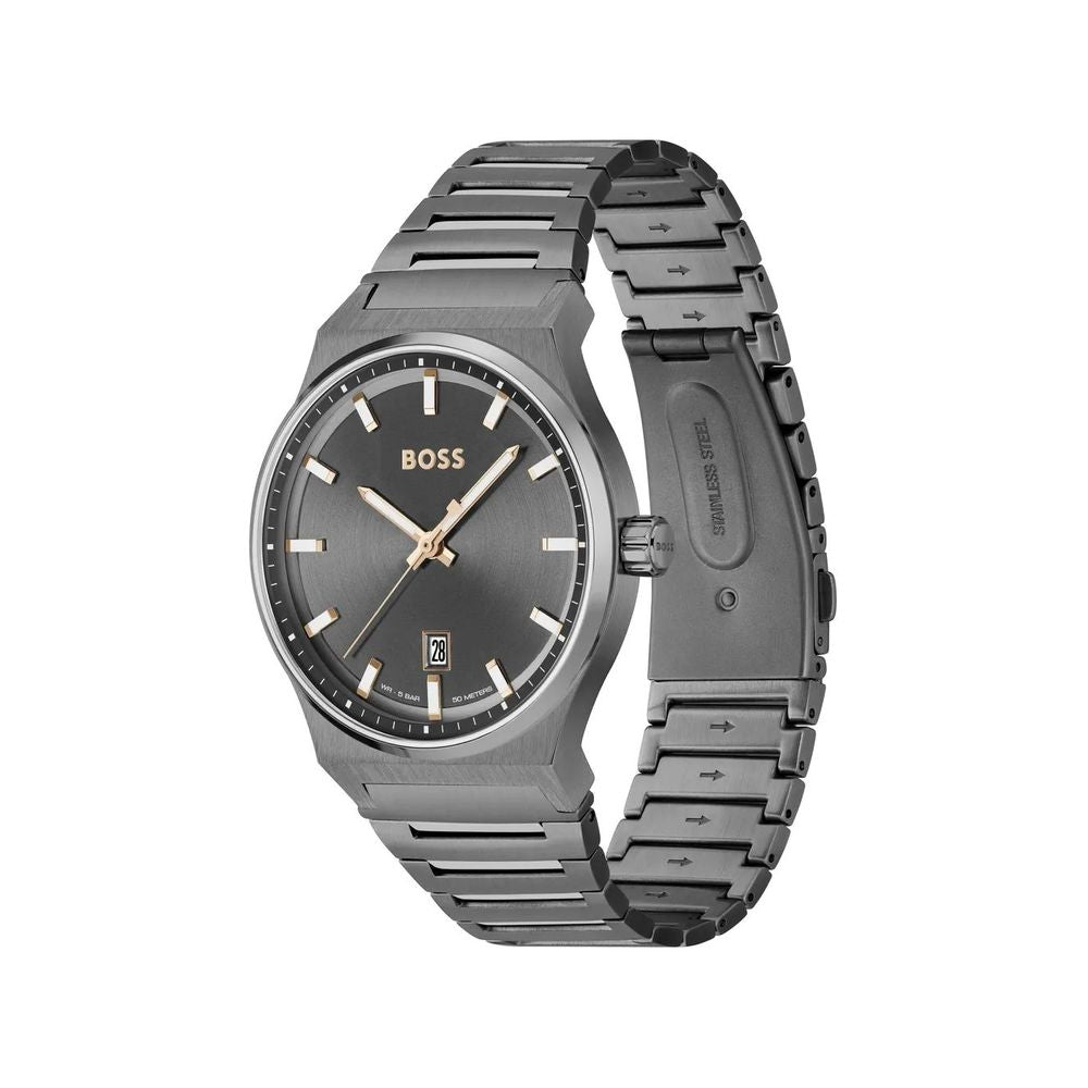 Hugo Boss Gray Stainless Steel Dress Watch - Luxe Marca