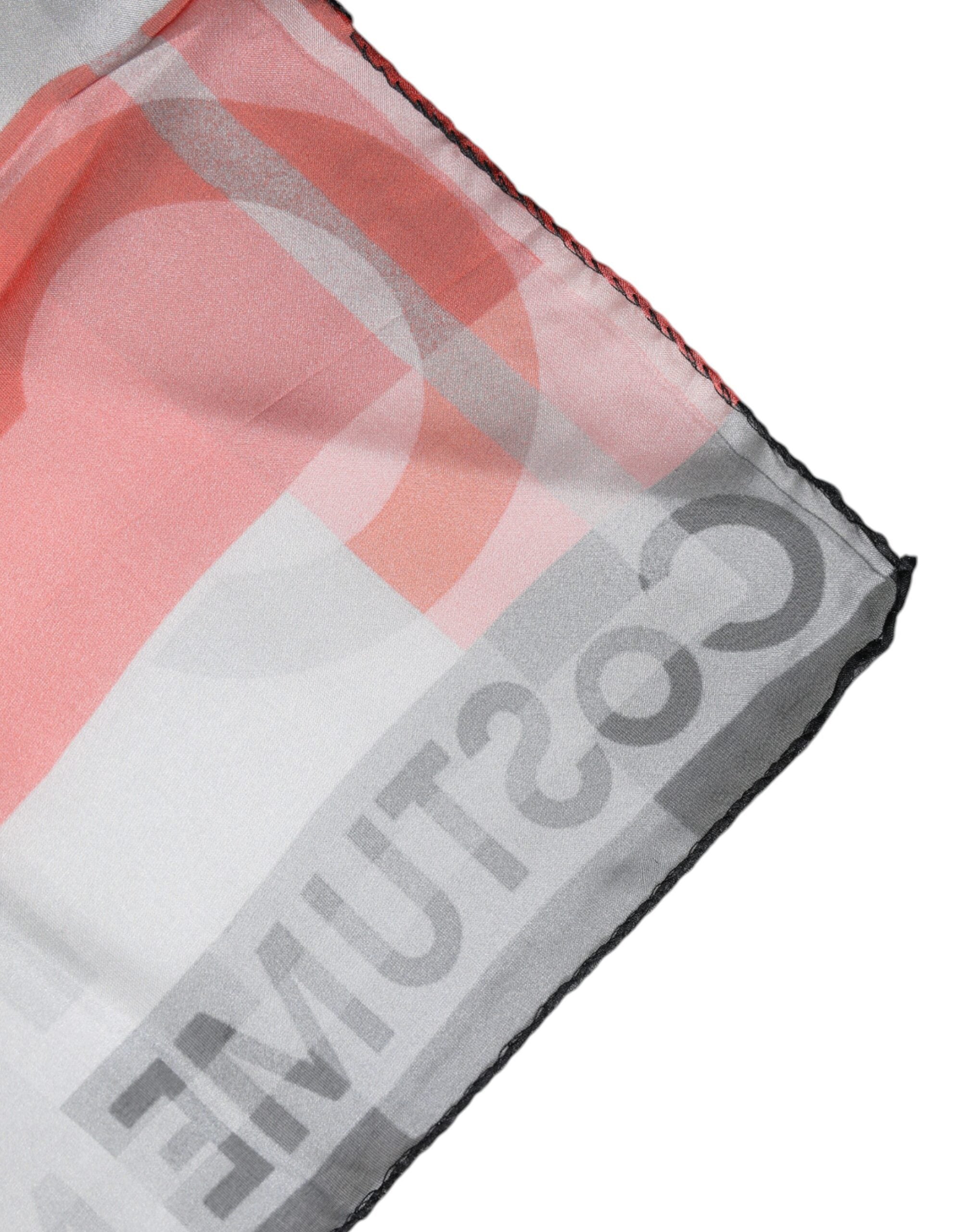 وشاح حريري مربع اللون رمادي أحمر من كوستيوم ناشيونال