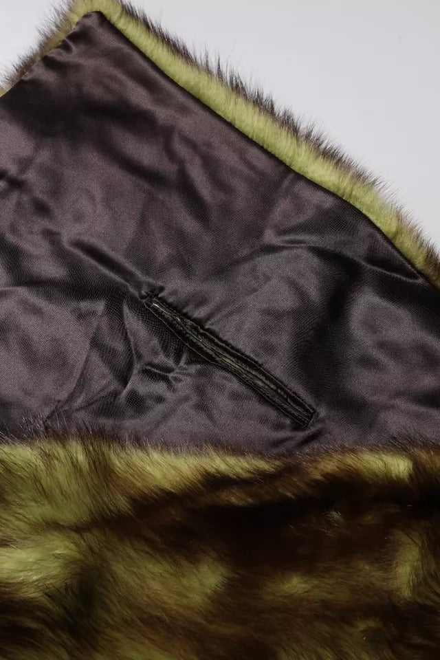 وشاح دولتشي آند غابانا متعدد الألوان من الفرو مع غطاء للرقبة والياقة