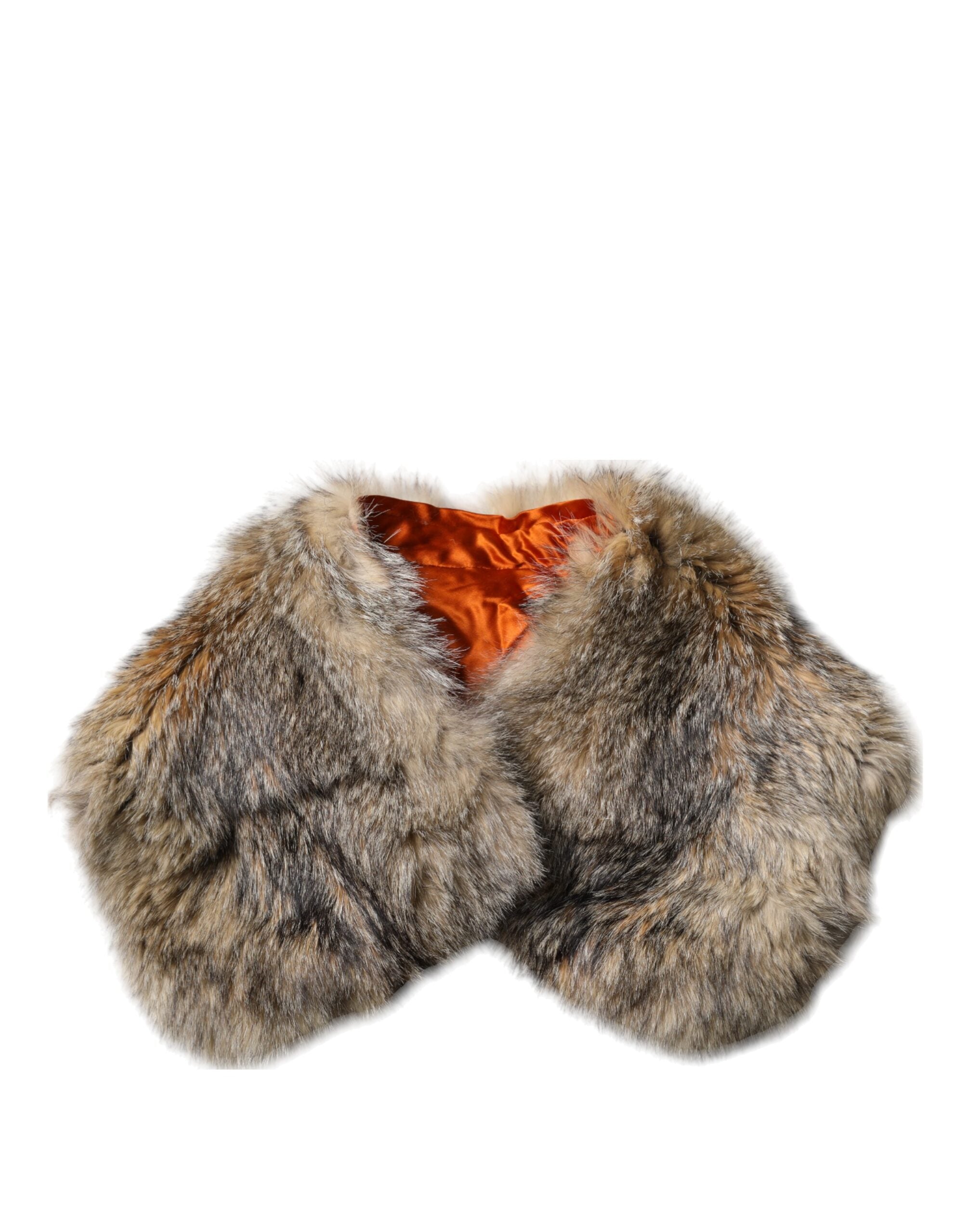 Dolce & Gabbana Brown Fur Shoulder Collar Neck Wrap Scarf - Luxe Marca