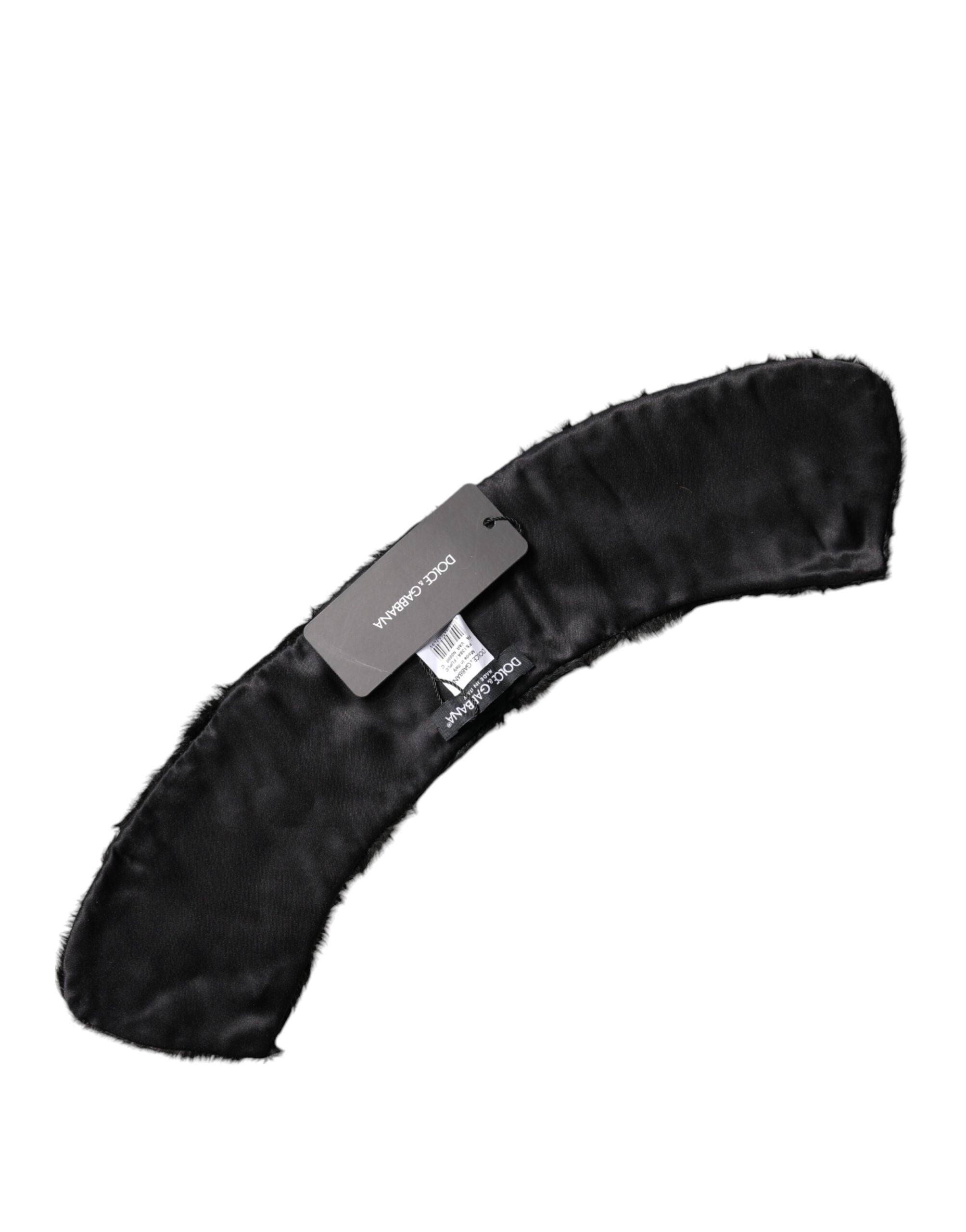 وشاح دولتشي آند غابانا الأسود من فرو الحمل للنساء