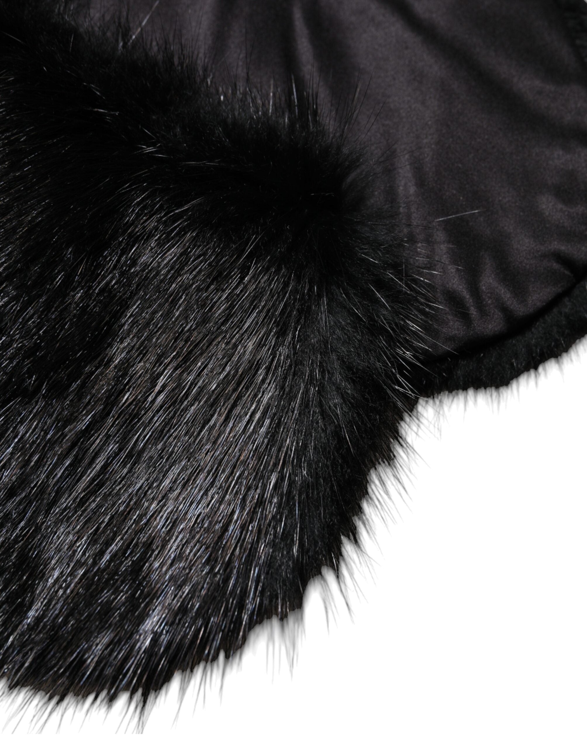 Dolce & Gabbana Black Fur Shawl Neck Wrap Cover Collar Scarf - Luxe Marca