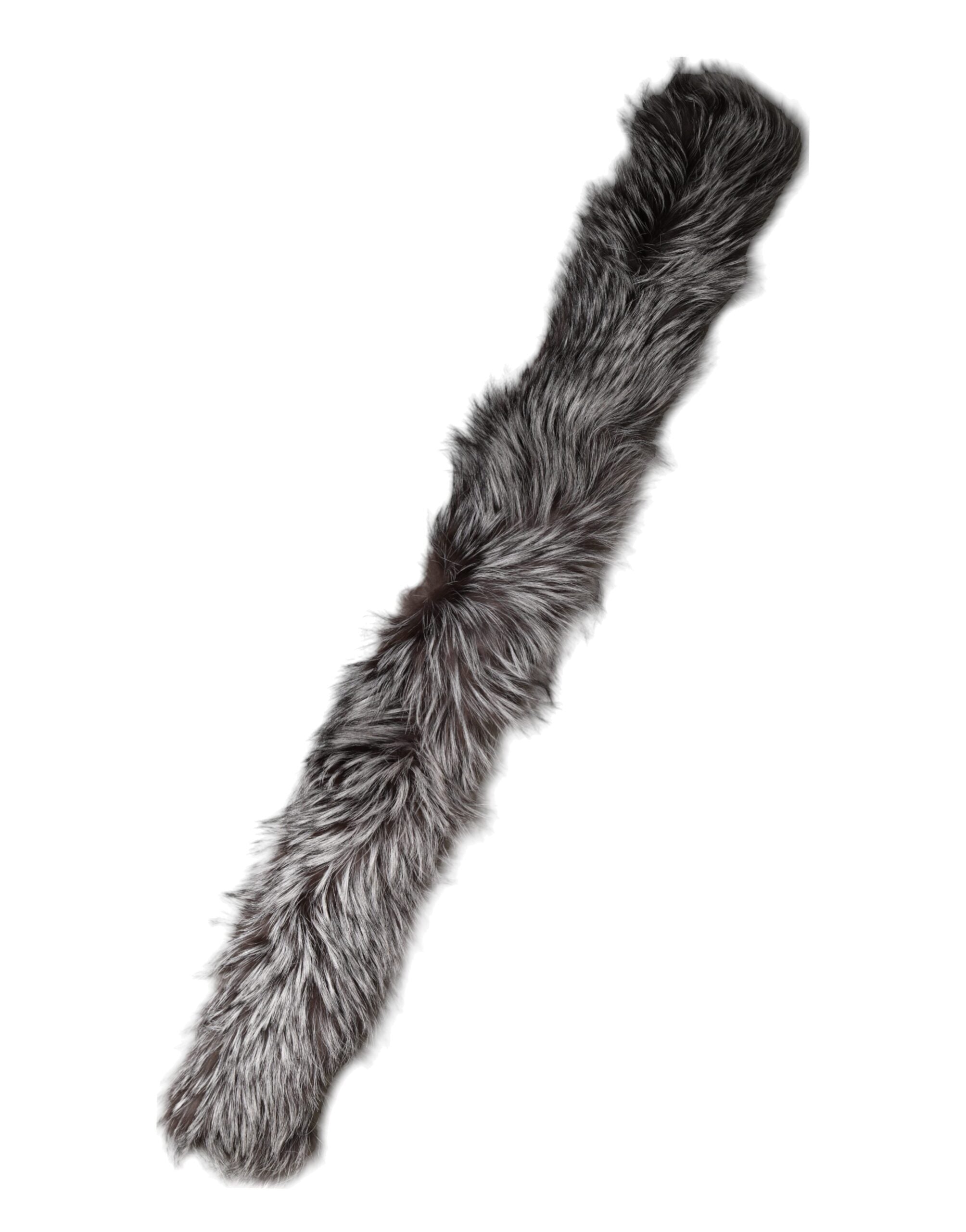 Dolce & Gabbana Gray Fox Fur Neck Wrap Warmer Winter Scarf - Luxe Marca