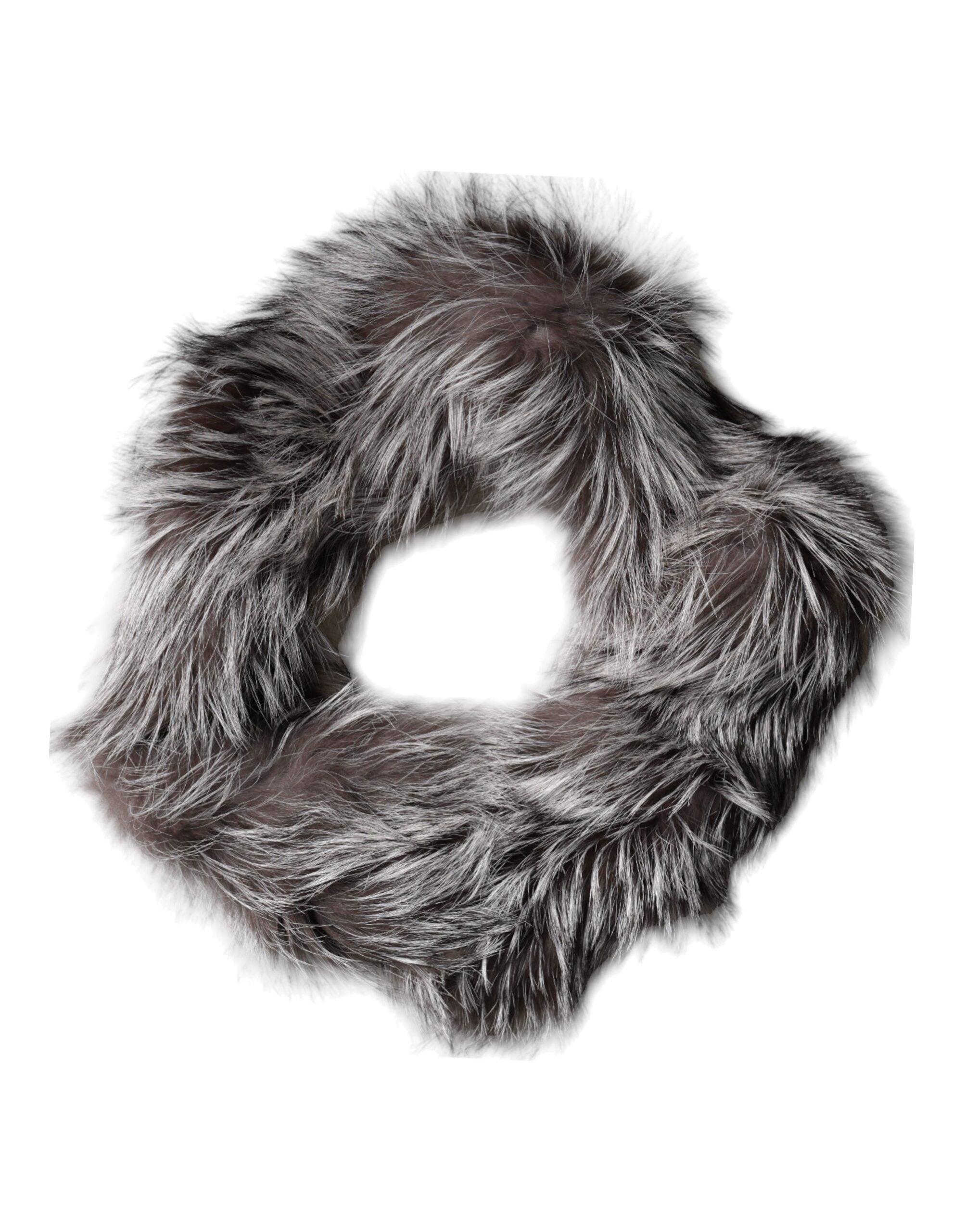 Dolce & Gabbana Gray Fox Fur Neck Wrap Warmer Winter Scarf - Luxe Marca
